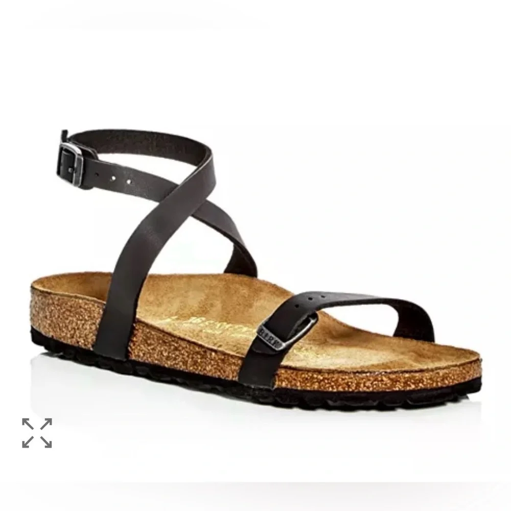 Birkenstock Daloa black criss cross strap sandals women 9 EU 39 GUC - Picture 2 of 9